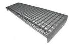 Anti-Slip Glvanized 215mm Width Steel Stair Treads Grating For Industrial