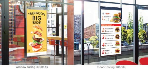 Buy cheap Smart Signage Window Dual Sided Digital Hign Brightness 700nits 5000nit Semi-Outdoor Display from wholesalers