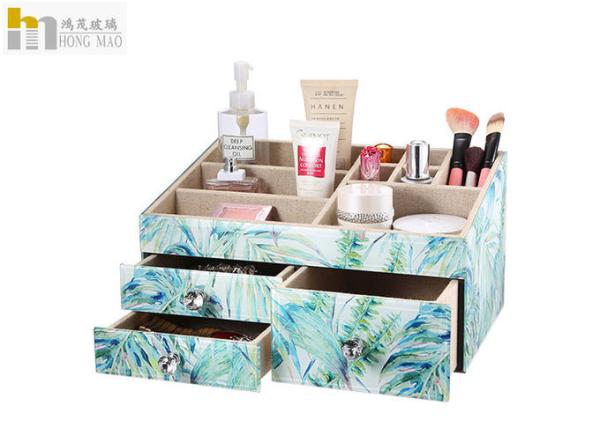 Buy cheap Modern Glass Wood Desk Organizer Box For Bathroom Accessories Storage from wholesalers