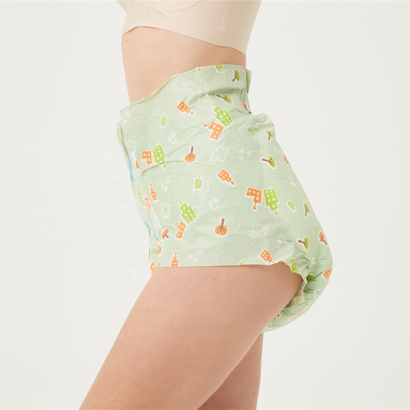 Soft Nonwoven Top Sheet Printed Adult Diapers for Leak Protection Free Sample Offered