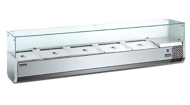 Table Top Industrial Catering Fridge Bar Display 3 Pan Energy Saving Embraco