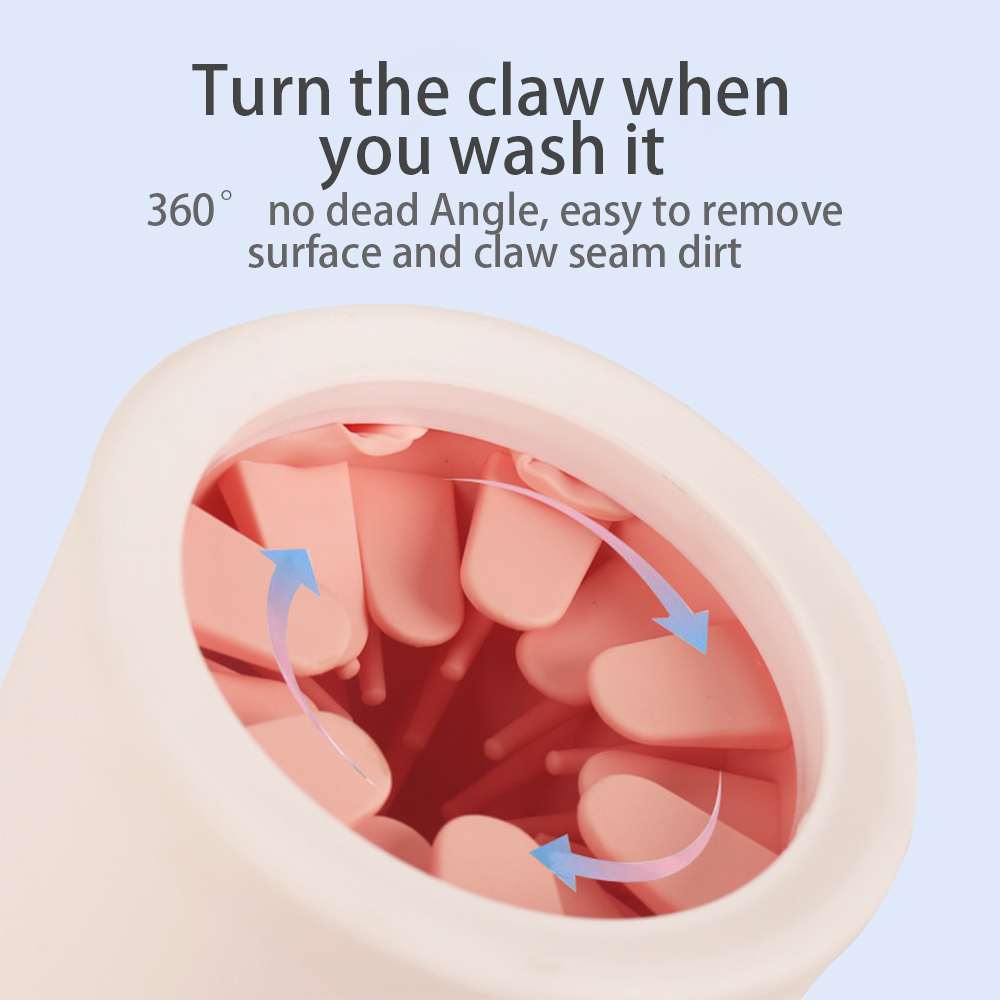 360 Degree Dog Paw Cleaner Cup White Silicone Mudbuster For Dogs