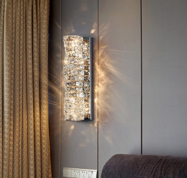Wall lamp crystal living room bedroom TV background wall stairs balcony outdoor waterproof villa wall door lamp