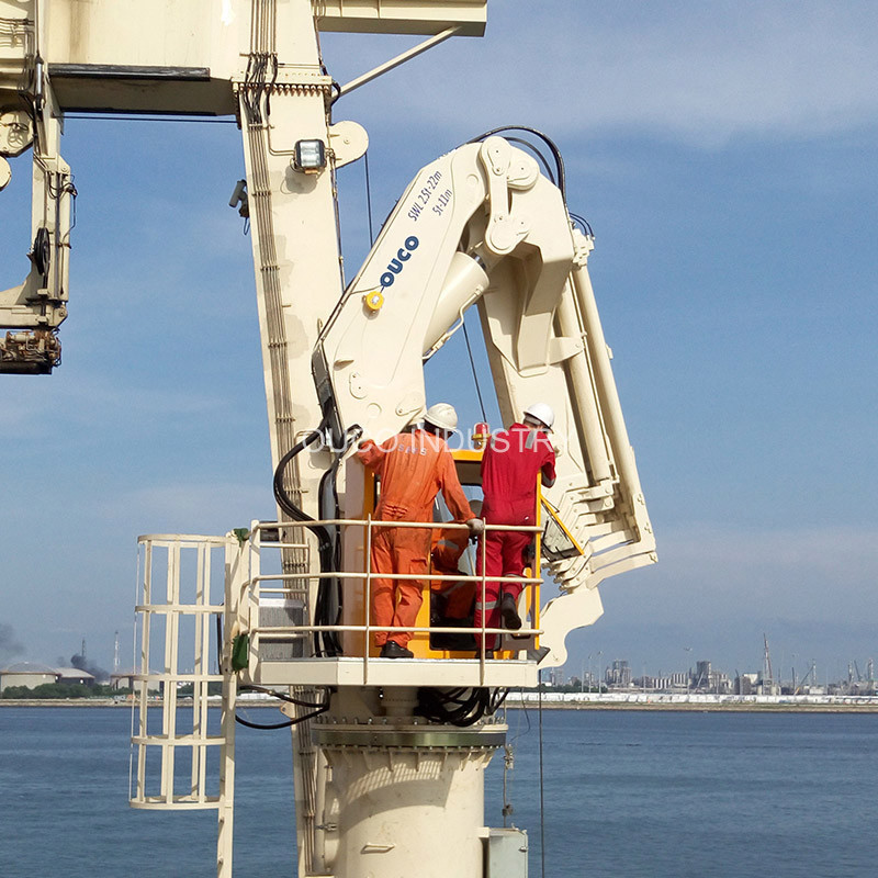 2.5t 22m Ship Deck Cranes ABS BV CCS RMRS Certificate Foldable And Telescopic