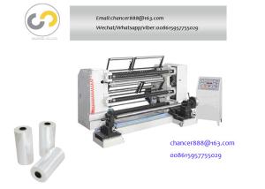 China Bopp jumbo roll slitting and rewinding machine, Jumbo roll to small roll cutting machine on sale