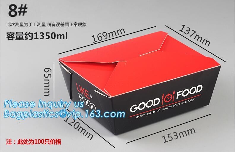 Cheap Cardboard foldable kraft paper lunch box with window,Lunch noodle fast food kraft paper box by customized logo pri