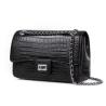 Buy cheap Authentic Crocodile Belly Skin Women Purse Genuine Alligator Leather Lady Flap Bag Silver Chain Female Shoulder Bag from wholesalers