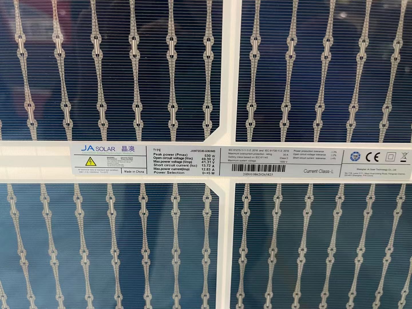 Ja Mono Perc Half Cut Bifacial Solar Panel B Grade