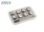 Hand Polish Food Grade Engraved Stainless Steel Whiskey Stones Sturdy