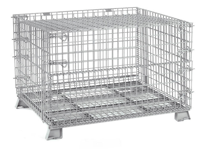 Collapsible Welded Warehouse 2.5mm Wire Mesh Storage Cage Durable Bold Metal Bar