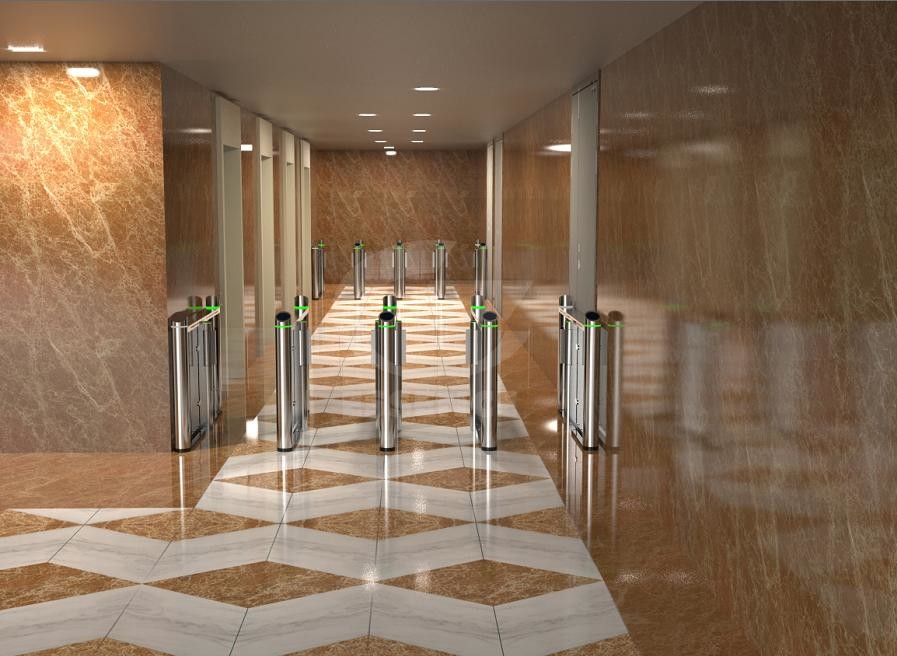 35p/m SU304 Waist Height Turnstile With 600mm Lane