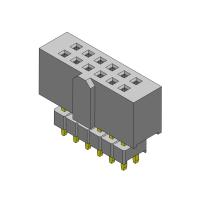 Buy cheap 2*2PIN To 2*40PIN Female Header 2.54 Mm Dual Row Elevated Press Fit TYPE product