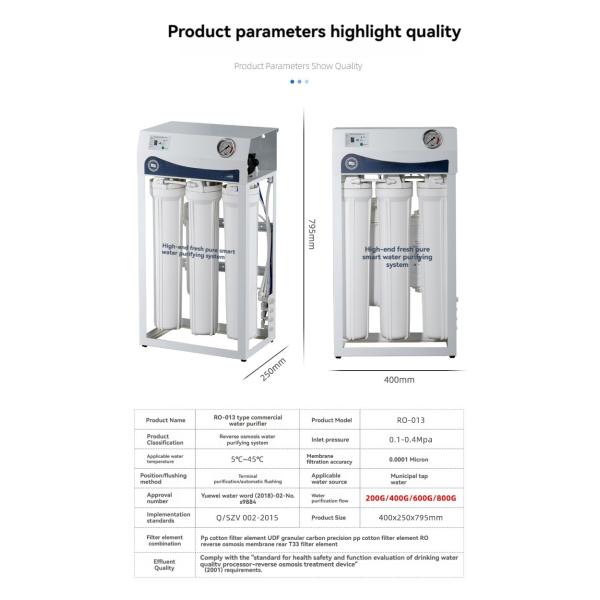 RO Drinking Water Filter Reverse Osmosis System for Food Beverage Factory