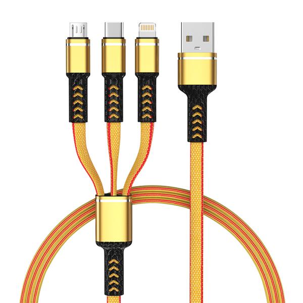 Buy cheap Customizable Three In One Braided Charging Cable 1M Length For Mobile Phone from wholesalers