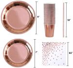 DT2096 7.75 Inches by 1/4 inch Rose Gold Disposable Dishware