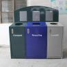 Buy cheap 3 Compartment Steel Outdoor Trash Cans With Cover Lid Rustproof from wholesalers