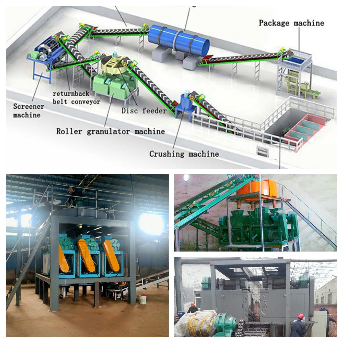NPK compound fertilizer granulating machine double roller fertilizer granulator production line