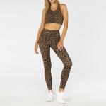Polyester Spandex Gym Wear Yoga Workout Outfits With Animal Print