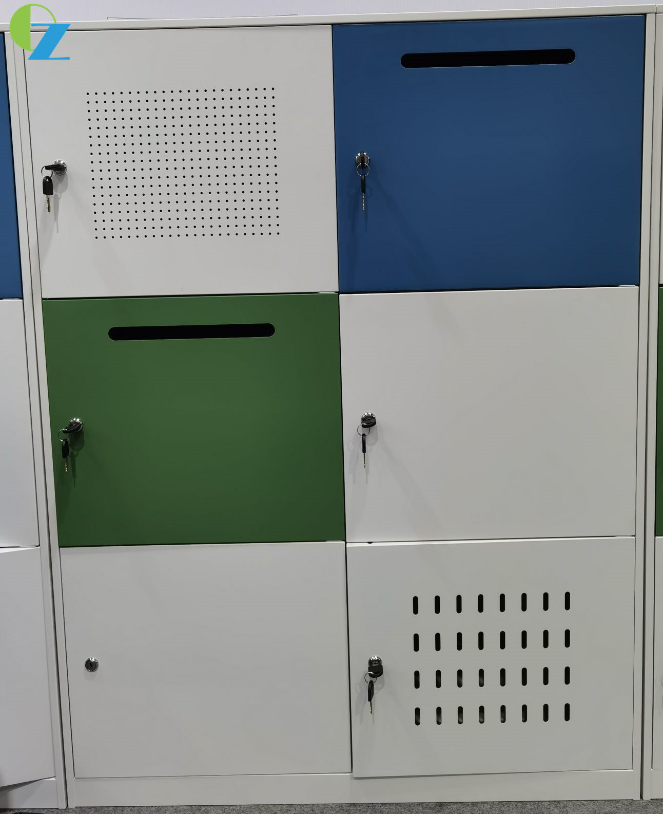 12mm edge Primary School Colorful 6 Door Steel Locker With Mail Box