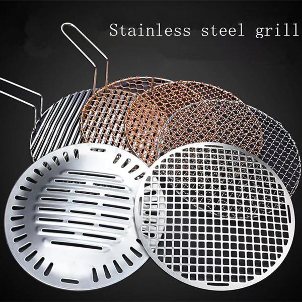 Buy cheap Camping Barbecue Grill Wire Mesh Anti Corrosion 380mm Round Stainless Steel BBQ from wholesalers