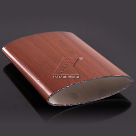 Buy cheap Wood Grain Aluminium Handrail Profiles 6063 Oval Shape Aluminum Extrusted Profile from wholesalers