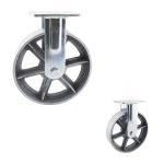 200mm Silver Color 300kg Capacity Hollow Core Rigid Caster Wheels Flat Tread