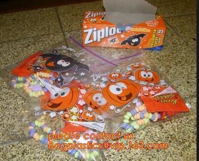 gravure printing halloween party bag, cute design food grade plastic cookie packing,halloween shrink cello treat bags fo