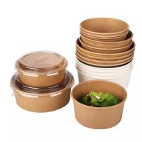 Buy cheap Take Away Kraft Paper Salad Bowl Food Container Customized Disposable Kraft product