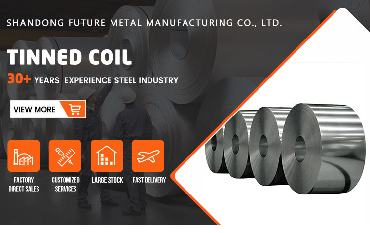 0.28mm Tin Coated Tinplate Tinned Steel Sheet Coil for Food Packaging SPCC Grade