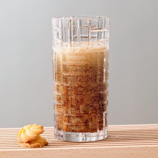 Buy cheap Plaid Glass Drinking Cups 340ml Lead Free 12 Ounce Crystal Tall Highball Glasses from wholesalers