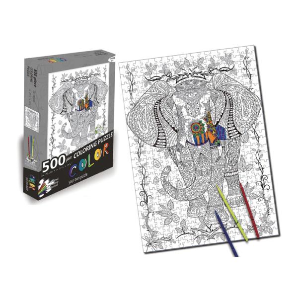Buy cheap Coloring 500 Piece Jigsaw Puzzles Customized Animal Shaped Puzzle Pieces from wholesalers