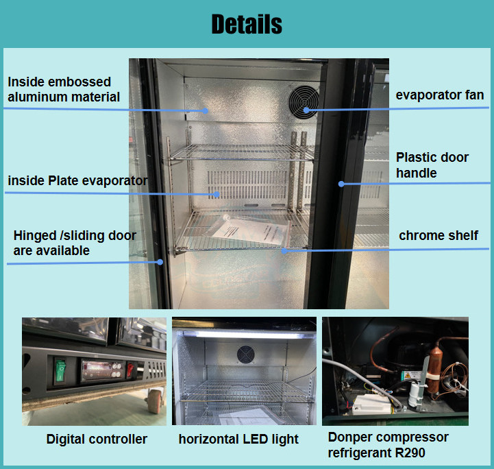 Commercial Display Showcase Mini Fridge Display Cooler For Beer
