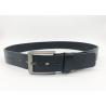Buy cheap Black Mens Casual Leather Belt With Middle Straight - Line Stitching Square Thickness Pin Buckle from wholesalers