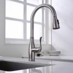 Intelligent Brushed Nickel Touch Kitchen Faucet 360 Degree Rotating Water Tap 5