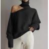 Buy cheap Small Quantity Garment Manufacturer High Neck Off Shoulder Knitted Sweater Women'S Long Sleeve Top from wholesalers