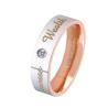 Buy cheap Couple Diamond Ring Rose Golden Finger Ring for Lovers Stainless Steel Wedding Rings from wholesalers