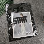 Custom Logo CPE Cothing Zipper Bag Translucent Black for Garment Packaging