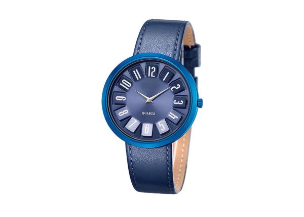 Buy cheap 36mm Case Ladies Quartz Wristwatches Genuine Leather Strap Stainless Steel Back Cover from wholesalers