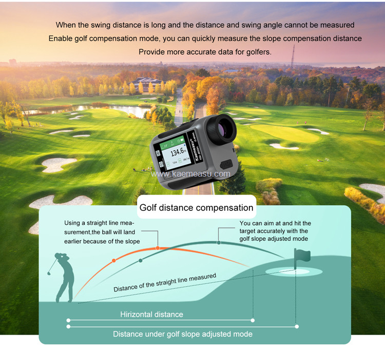 kaemeasu Voice Broadcast Golf Rangefinder Laser Range Finder Telescope With LCD Touch Screen J600