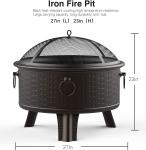 Backyard Garden Stove Charcoal Barbeque Pits With Spark Screen Cover
