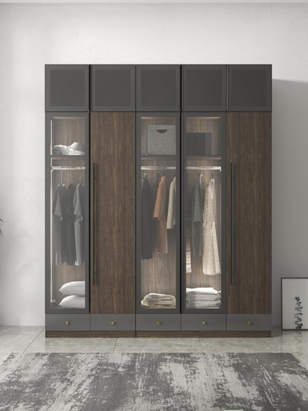 Buy cheap 5 Star Hotel Melamine Wood Furniture Simple Sliding Wardrobe With Transparent Doors from wholesalers