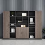 2.4M Black Wood File Cabinet ODM Large Capacity Wood Office Cupboard