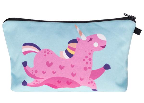 Buy cheap Cute Printed Blue Large Zip Makeup Bag Cosmetic Purse Organizer For Traveling from wholesalers