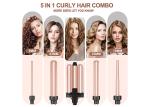 Fast Heating 5 In 1 Curling Iron Wand , 45W 3 Barrel Hair Crimper