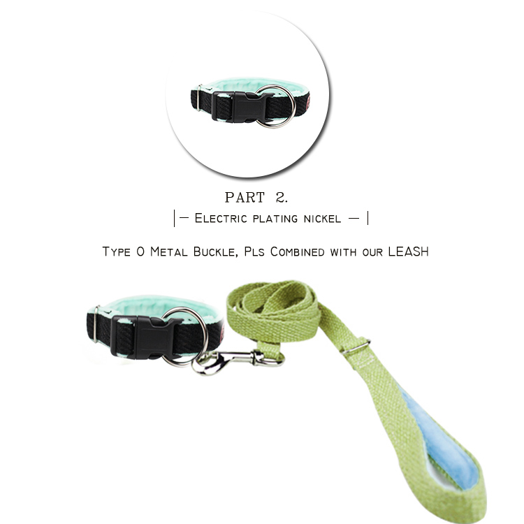 C510Y Wholesale Custom Logo Nature Hemp Webbing Pet Lead Hemp Dog Collar