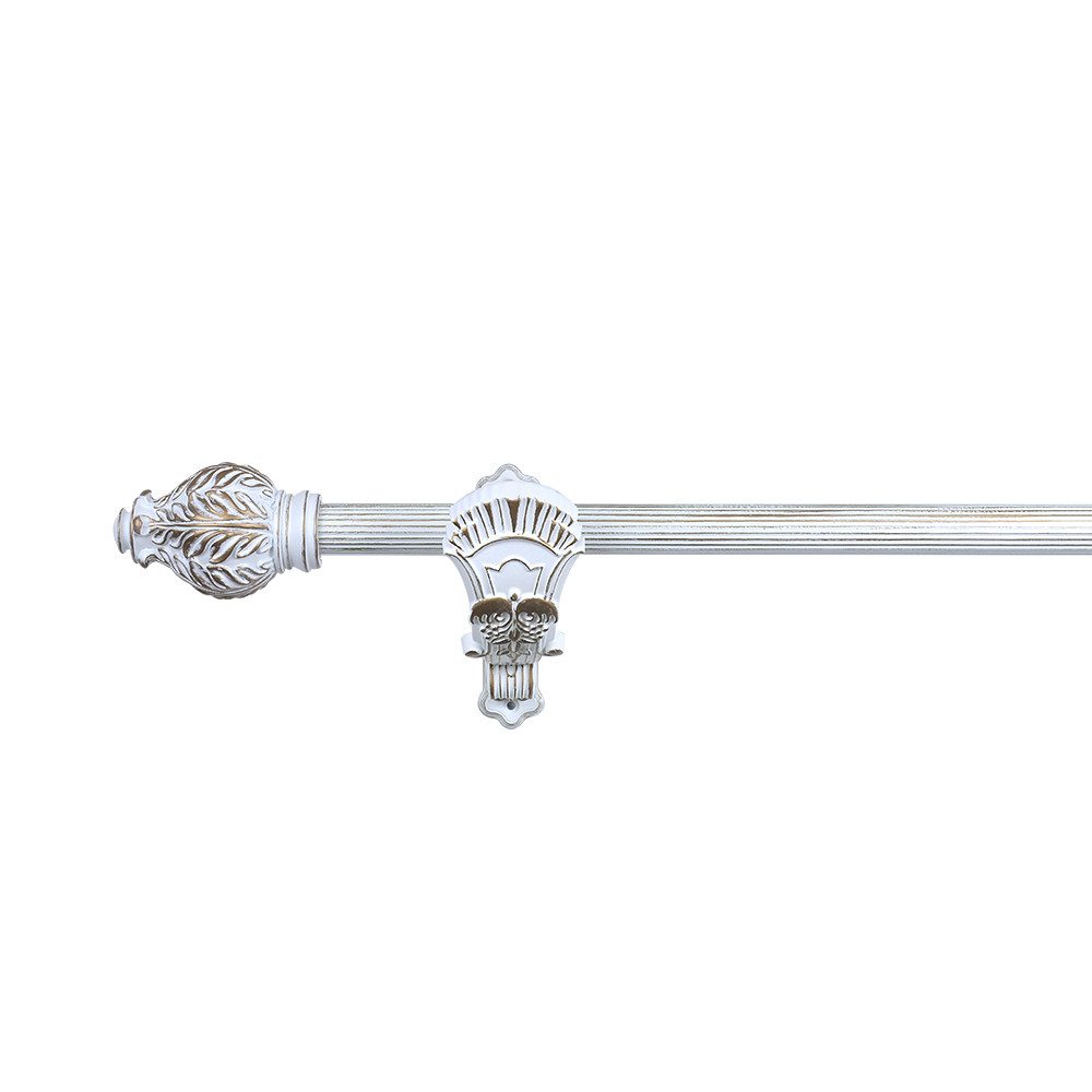 28mm Resin Four Leaves Custom Curtain Rod Finials Retro Style Wall Mounted