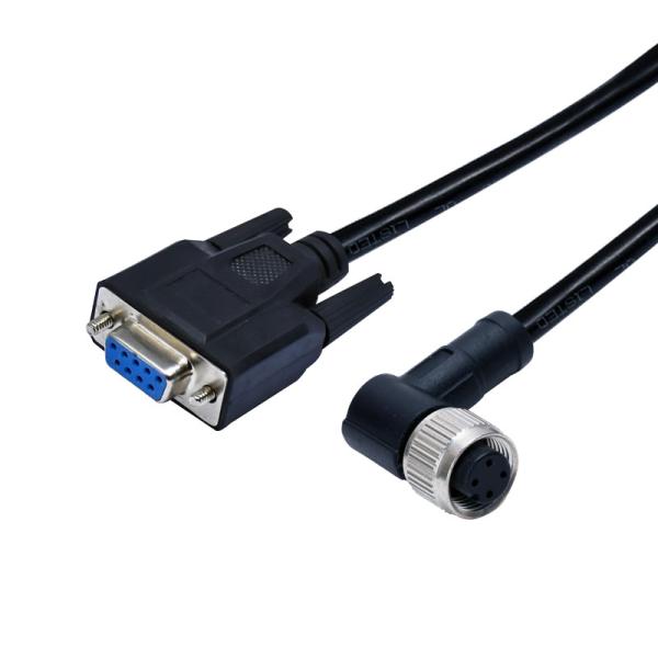 Buy cheap Waterproof M12 Female 4pins 90 degree A Code Molding To D-Sub 9 Pins Connector from wholesalers