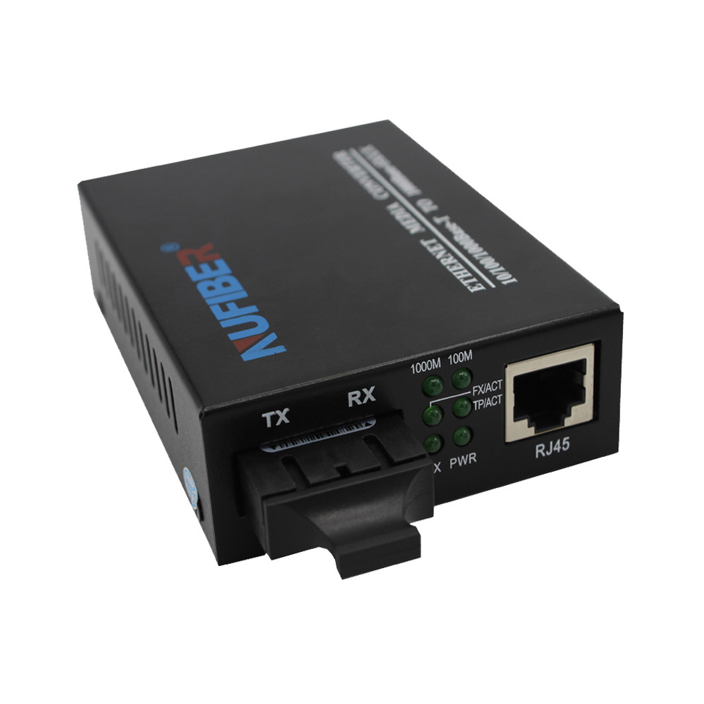 10 100 1000M SM 1310nm 20km SC Fiber Optic Media Converter