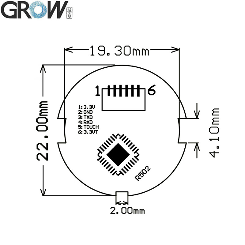 Grow Ks200+R502-a Circular Ring LED Fingerprint Access Control Board