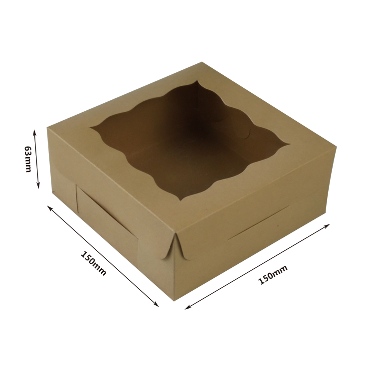 Food Grade Folding Cake Boxes With Window Paperboard Material Recycled